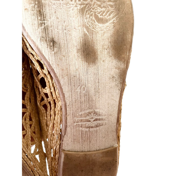 Sundance Veracruz Vintage Lace Mules Pointed Toe Raffia Artisans Dama Raffia - Picture 2 of 12